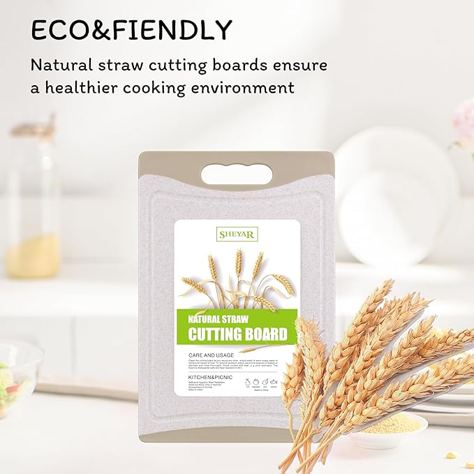 Cutting Board for Kitchen, Wheat Straw Fiber Cutting Board, Dish Washer Safe - Image 4