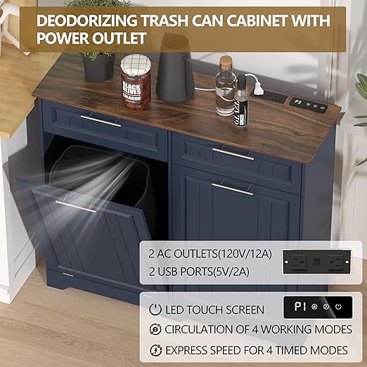 Double 10 Gallon Tilt Out Trash Can Cabinet - Image 5