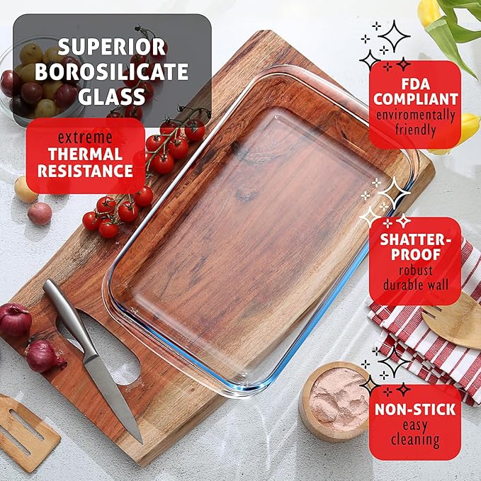Nestl 8pc Glass Baking Dishes for Oven, Glass Food Storage Containers - Image 2