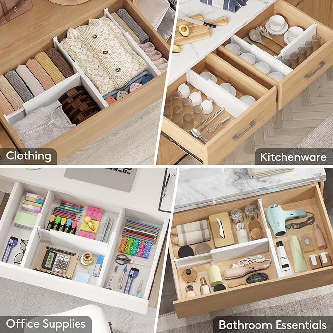 Lifewit 9 Pack 6" High Drawer Dividers 34-56cm/13.5-22" Adjustable Drawer - Image 8