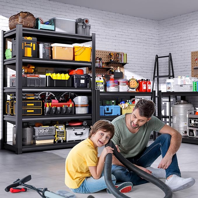 Set of 4 All Metal Garage Shelving - Image 2
