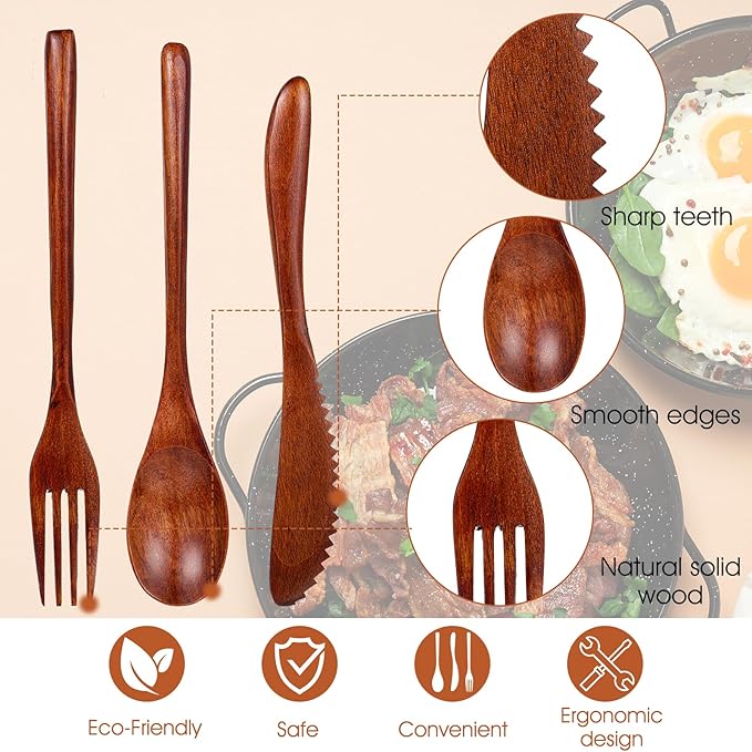 Molain Wooden Utensils for Eating - Image 3
