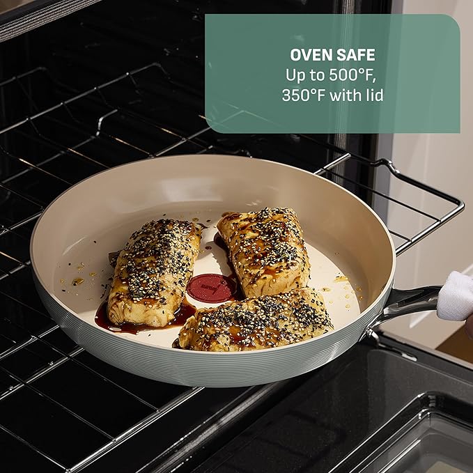 T-Fal Inspire Ceramic Frying Pans Nonstick 12 Inch Skillet, Oven Safe to 500°F - Image 8