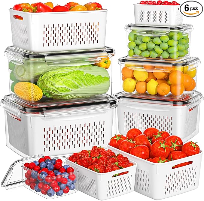 HOMETALL 6 PCS Fruit Storage Containers by OrderNow