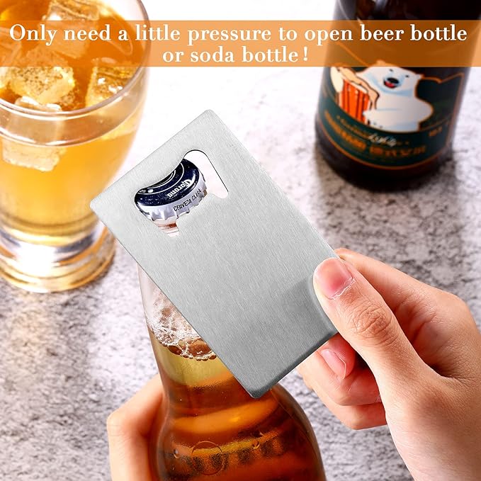 40 Pieces Credit Card Bottle Opener Stainless Steel Poker Wallet Bottle Opener - Image 5