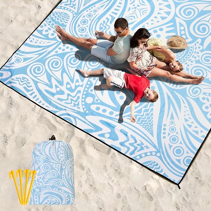 HIHOHO Beach Blanket Waterproof Sandproof Extra Large Beach Mat 79" X - Image 6
