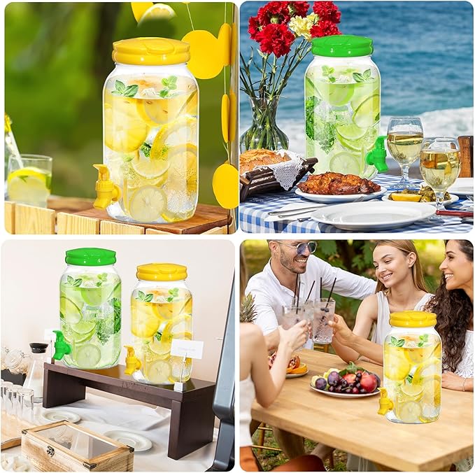 Uiifan 4 Pcs 1 Gallon Plastic Drink Dispenser - Image 7