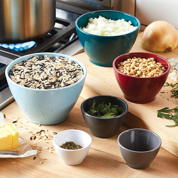 Rachael Ray Tools and Gadgets Nesting/Stackable Measuring Cups Set, 6 Piece - Image 7