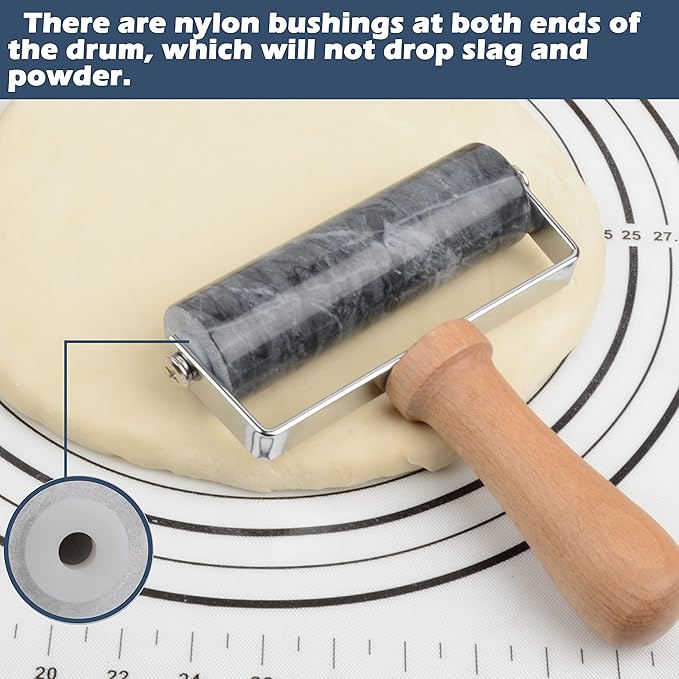 Tianman Rolling Pin Pizza Roller, Marble Roller Non-Stick T-Type, - Image 3