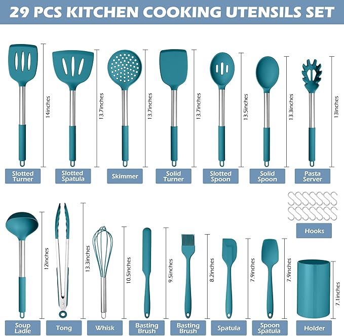 HaWare 29 PCS Silicone Cooking Utensils Set, Heat Resistant Kitchen Utensils Set - Image 2
