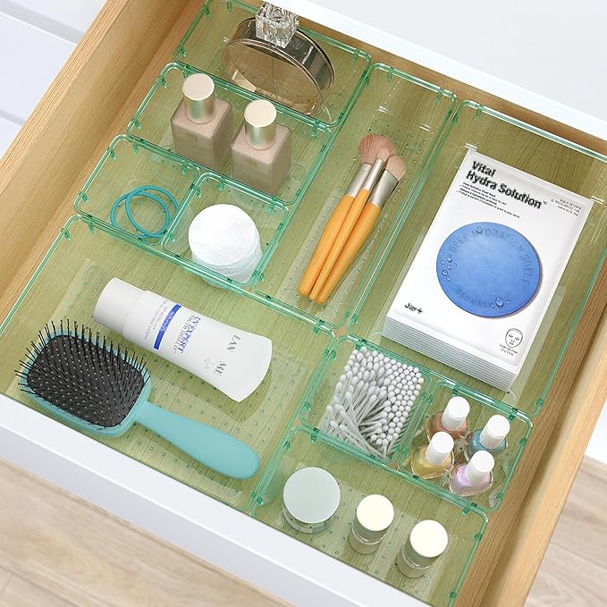 StorMiracle 23 PCS Clear Plastic Drawer Organizers Set, 4 Size Desk Drawer - Image 5