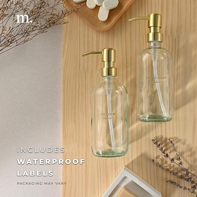 MaisoNovo Soap Dispenser 2-Piece Set | 16.9oz Clear Bottles - Image 6