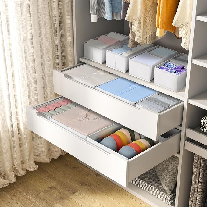 DIMJ Drawer Organizer Clothes, 12 Pack Fabric Closet Organizers and Storage - Image 3