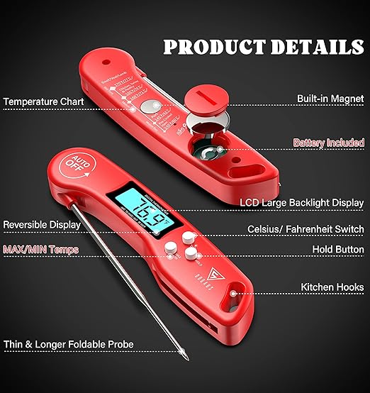DOQAUS Digital Meat Thermometer, Instant Read Food Thermometer - Image 9