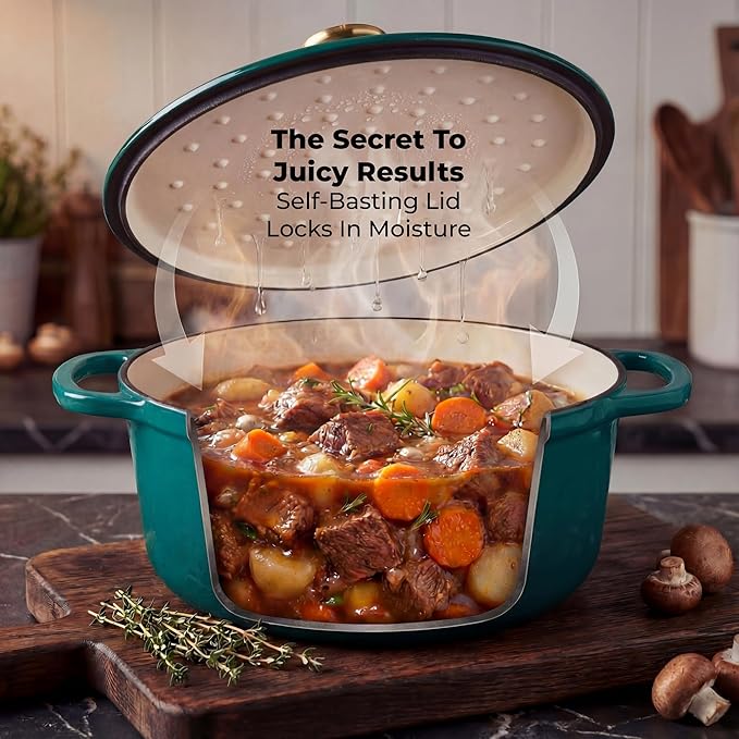 Zulay Kitchen 7.7 Quart Enameled Cast Iron Dutch Oven Pot - Image 4