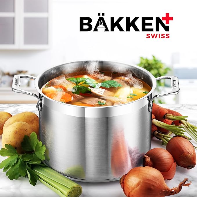 Stainless Steel Stockpot with Lid 12 Quart, Durable 18/8 Stainless Steel - Image 9