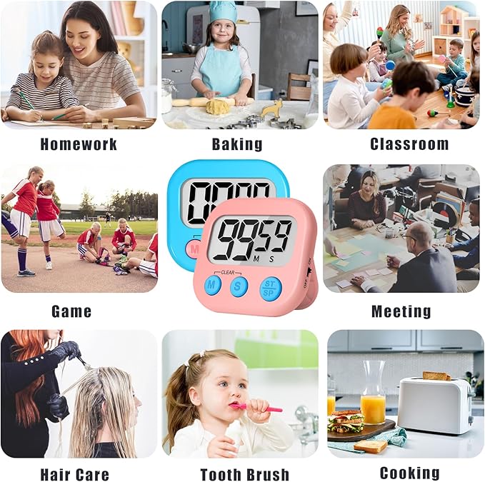 ZILLEEN Classroom Timer for Kids Teachers 12 Pack Digital Timers - Image 5