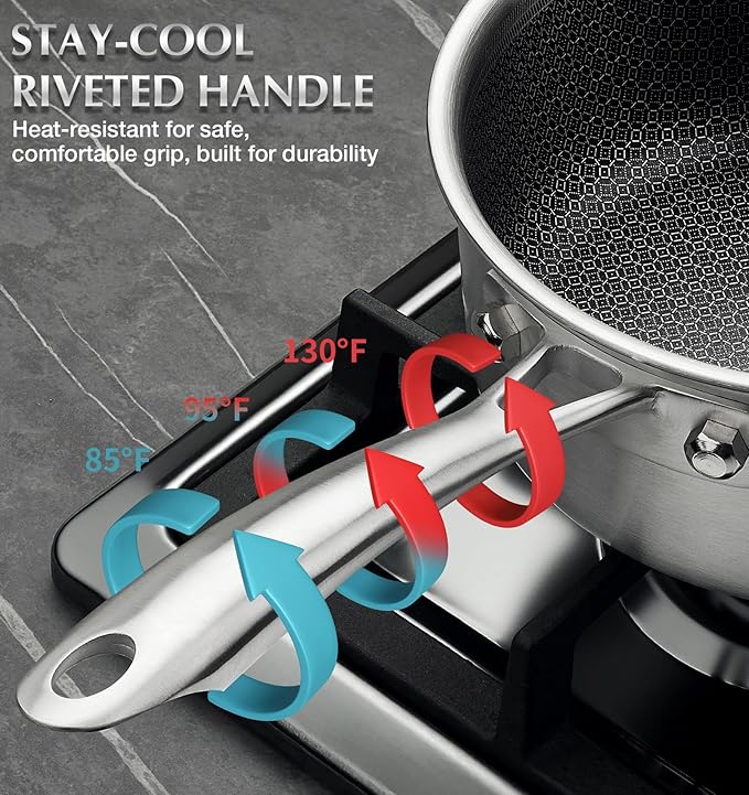 KOCH SYSTEME CS Hybrid Nonstick Stainless Steel Saucepan Set, 6-Piece Triply - Image 5