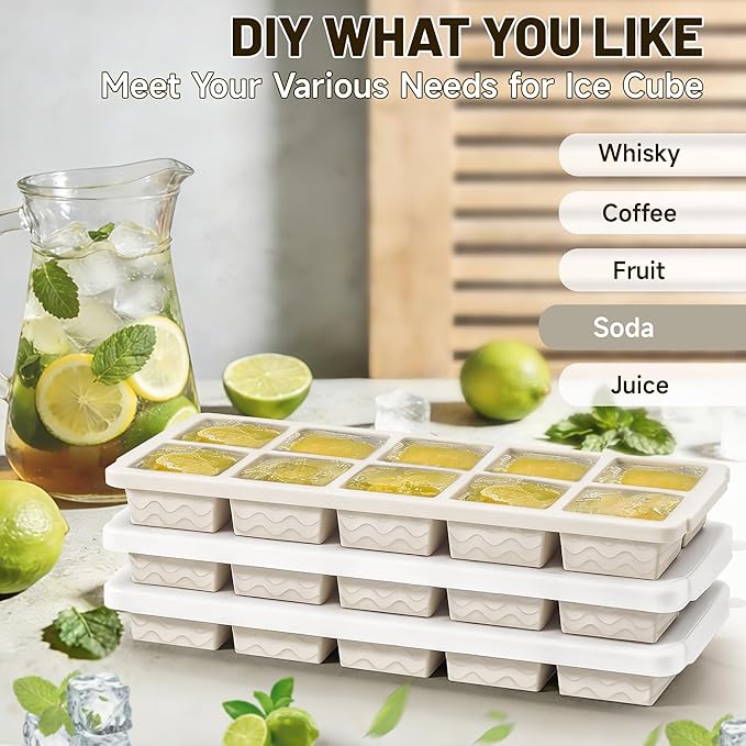 Ice Cube Tray with Lid – 3 Pack 2 Tbsp Ice Trays - Image 7