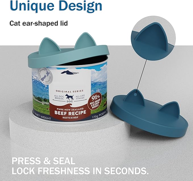 OHMO 2 Pack Pet Food Can Lids, BPA Free Silicone Covers - Image 4