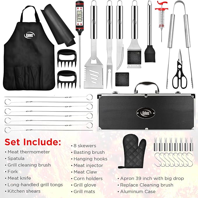 Kaluns BBQ Accessories, Complete Grill Set Dad Gifts - Image 7