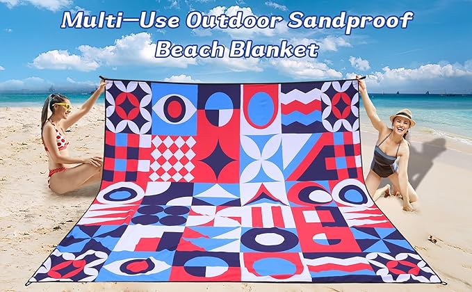 HIHOHO Beach Blanket Waterproof Sandproof Extra Large Beach Mat 79" X - Image 6