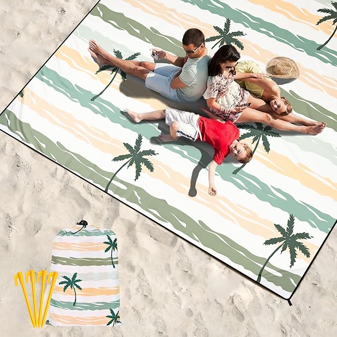 HIHOHO Beach Blanket Waterproof Sandproof Extra Large Beach Mat 79" X - Image 6
