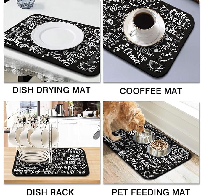 Coffee Bar Mat Accessories for Countertop Super Absorbent Anti-Slip Silicone - Image 2
