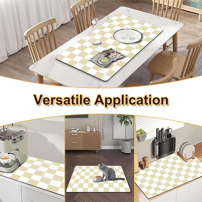 Dish Drying Mat for Kitchen, 15.7’’ X 17.7’’ Coffee Bar Mats for Countertop Fit - Image 6