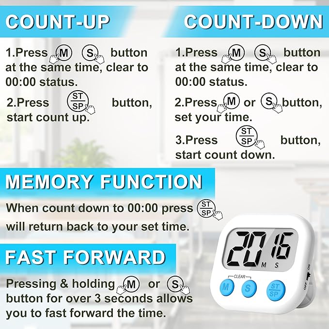 ZILLEEN Classroom Timer for Kids Teachers 2 Pack Digital Timers - Image 8