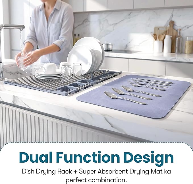 Havenity™ Expandable Roll Up Dish Drying Rack - Image 5
