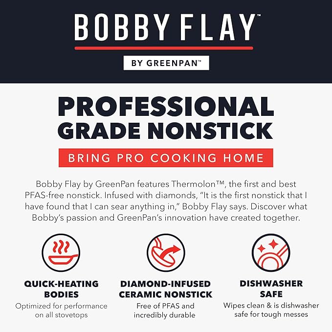 GreenPan x Bobby Flay 2 Piece- 8” and 10” Nonstick Frying Pan Skillet Set - Image 10