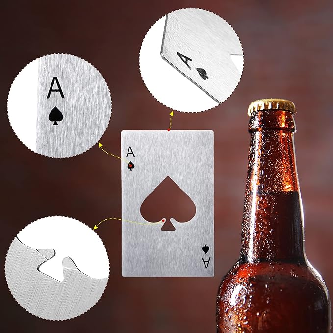 Chumia Poker Card Bottle Openers Stainless Steel Poker Card Beer Ace Bottle Cap - Image 5