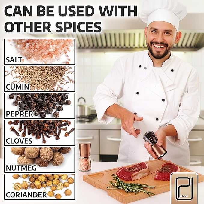 Premium Salt and Pepper Grinder Set - 6 oz - Image 4