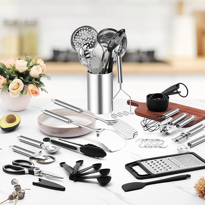 E-far Stainless Steel Kitchen Utensils Set, 39-Piece Cooking Utensils Set - Image 4