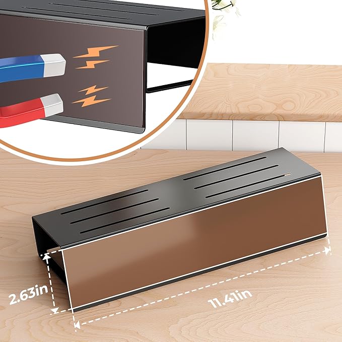 Vetacsion 4 Pack Moveable Fridge Magnetic Spice Racks, Metal Black - Image 6