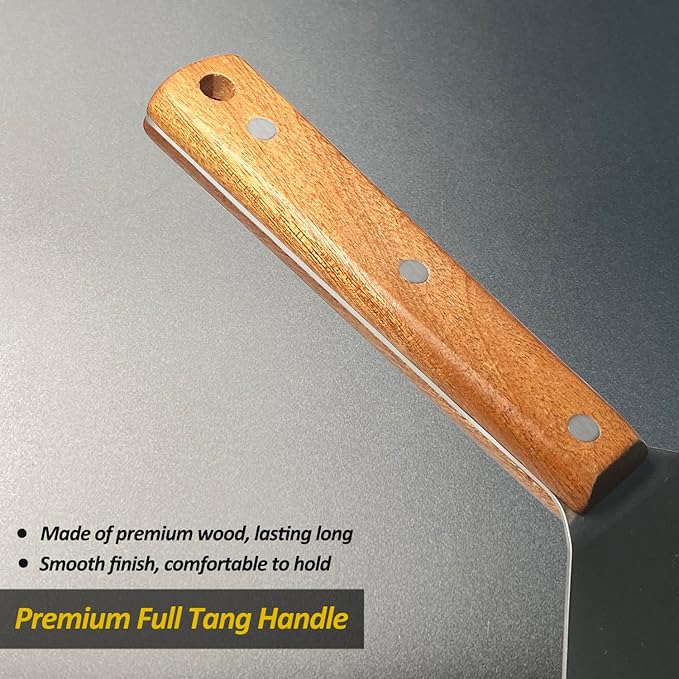 Stainless Steel Metal Spatula, Long Griddle Spatula, Hamburger Smasher Turner - Image 6