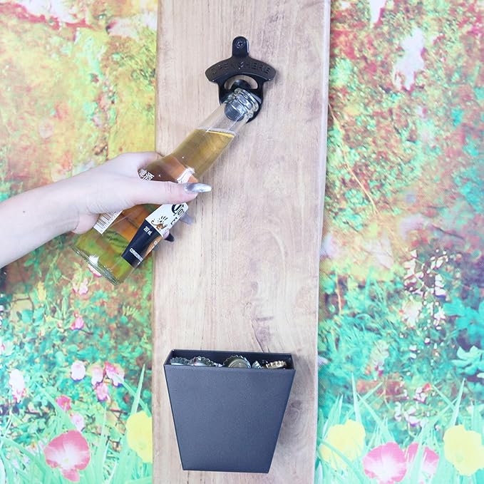 Classic Black Wall Mount Beer Bottle Opener, Rust-free Wall Hanging Beer Bottle - Image 4