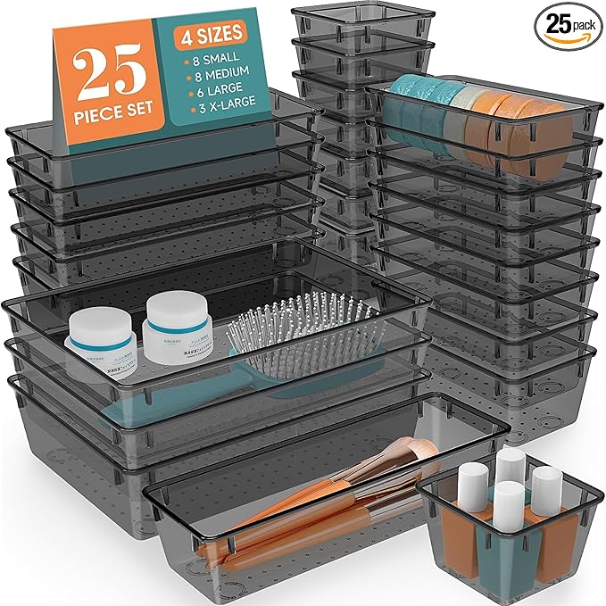 StorMiracle 25 PCS Drawer Organizer Set, 4 Varied Size Bathroom and kitchen by StorMiracle