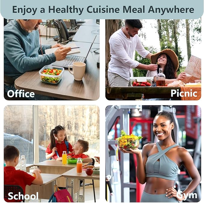 12 Pack Glass Lunch Meal Prep Containers - Image 8