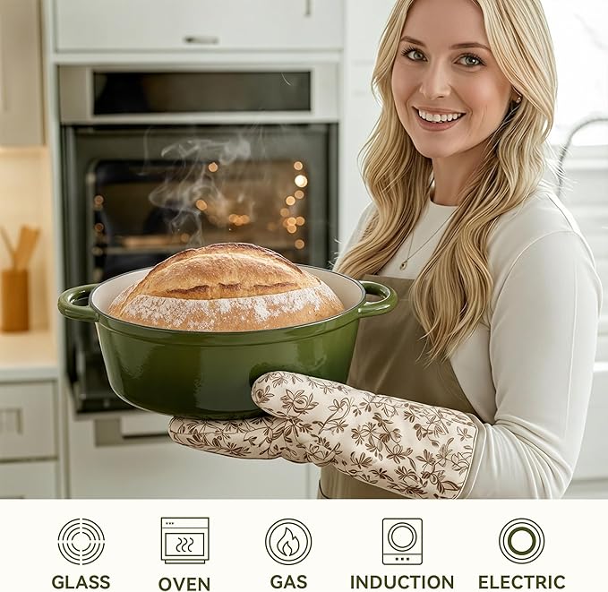 Oval Dutch Oven for Bread Baking, 4.5 Quart Non Stick Enameled Cast Iron Dutch - Image 6