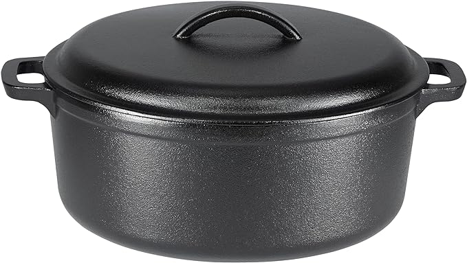 Amazon Basics Pre-Seasoned Cast Iron Dutch Oven Pot by AmazonBasics
