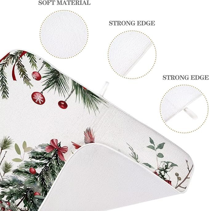 Christmas Dish Drying Mat 18 x 24 inch Winter Christmas Tree Pine Trees - Image 3
