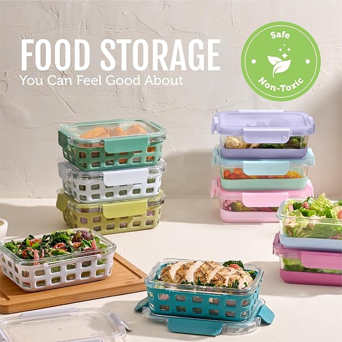 Ello Duraglass 3.4 Cup Meal Prep Sets 10Pc, 5 Pack Set- Glass Food Storage - Image 7