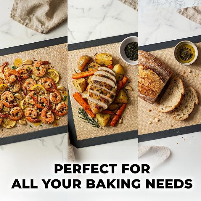 Zulay Kitchen Silicone Baking Mat Sheet 3-Pack - Image 3