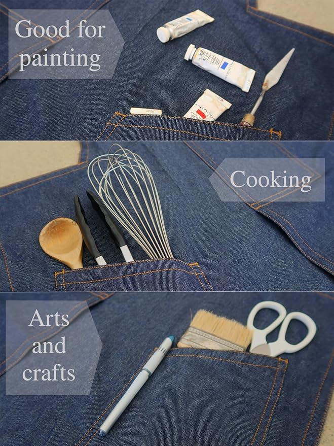 BLUE DENIM, the original split overlapped apron - Image 3