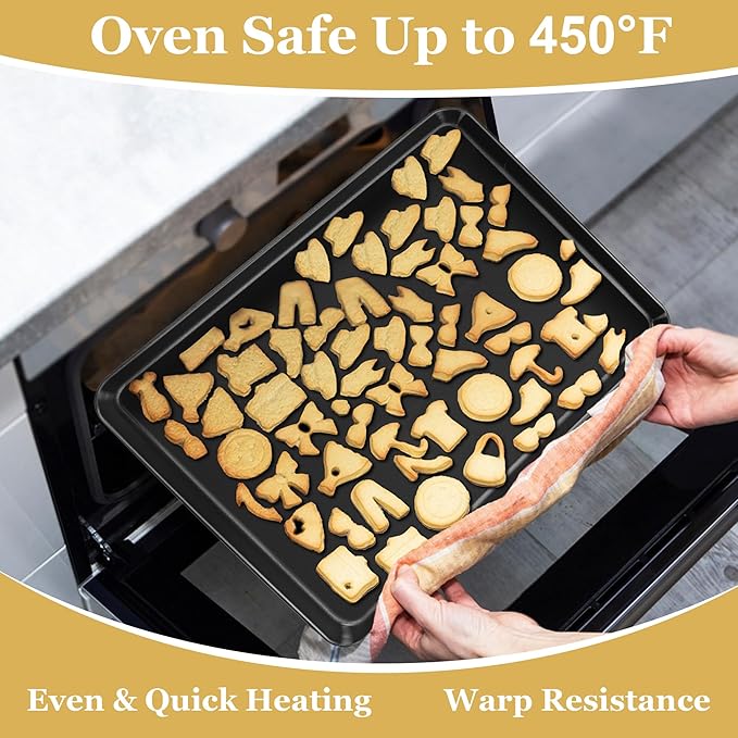 E-far 16x12 Inch Baking Sheet, Non-stick Cookie Sheet Pan - Image 5