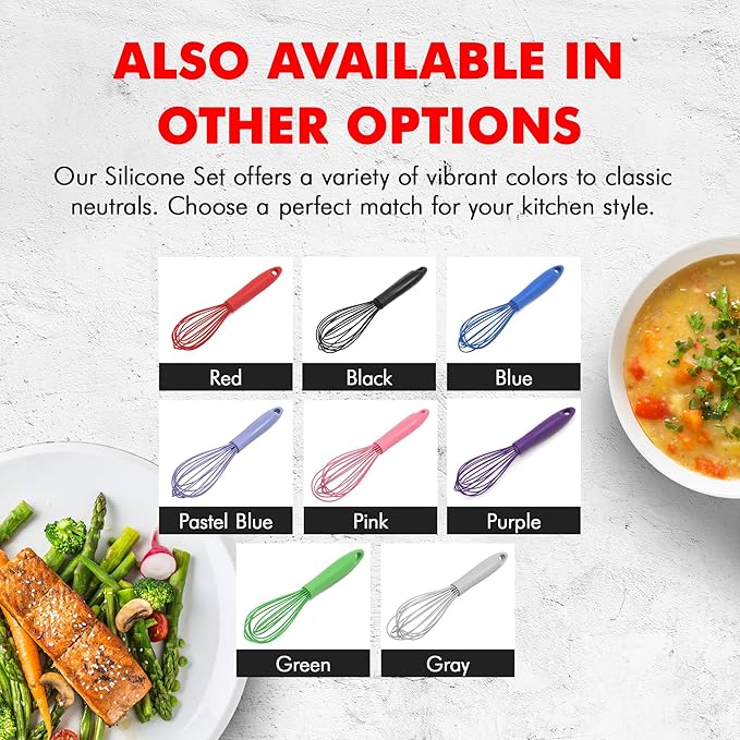 Chef Craft Premium Silicone Wire Cooking Whisk, 10.5 Inch - Image 7