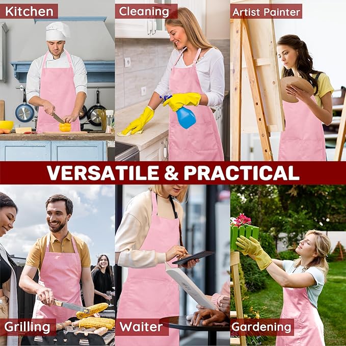 2 Pcs Plus Size Chef Apron, Unisex Professional Apron - Image 7
