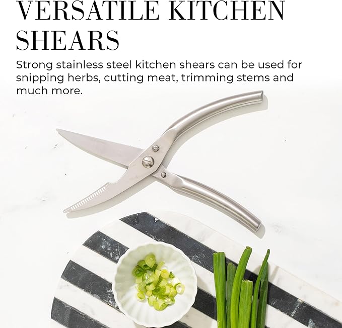 White Knife Set with Block – 14-Piece Forged Stainless Steel Knives with Triple - Image 9